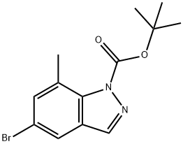 1H-Indazole-1-carboxylic acid, 5-bromo-7-methyl-, 1,1-dimethylethyl ester Struktur