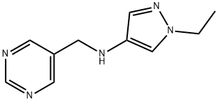 5-Pyrimidinemethanamine, N-(1-ethyl-1H-pyrazol-4-yl)- 化学構造式