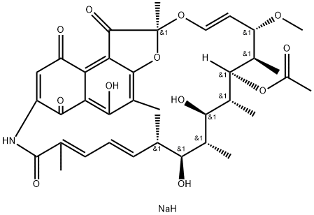 Rifamycin, 1,4-dideoxy-1,4-dihydro-1,4-dioxo-, monosodium salt (9CI) 结构式