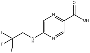 5-[(2,2,2-trifluoroethyl)amino]pyrazine-2-carboxylic acid 结构式