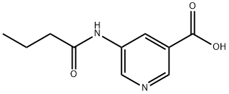 3-Pyridinecarboxylic acid, 5-[(1-oxobutyl)amino]- Structure