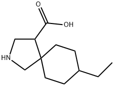 2-Azaspiro[4.5]decane-4-carboxylic acid, 8-ethyl- Structure