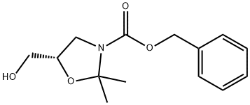 3-Oxazolidinecarboxylic acid, 5-(hydroxymethyl)-2,2-dimethyl-, phenylmethyl ester, (5S)- 结构式