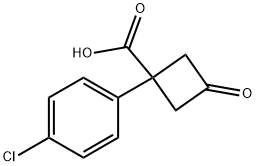 1-(4-氯苯基)-3-氧代环丁烷-1-羧酸 结构式