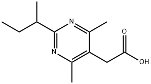 5-Pyrimidineacetic acid, 4,6-dimethyl-2-(1-methylpropyl)- Struktur