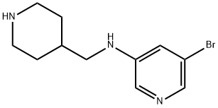 3-Pyridinamine, 5-bromo-N-(4-piperidinylmethyl)- 结构式