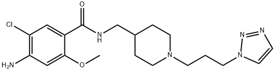 Benzamide, 4-amino-5-chloro-2-methoxy-N-[[1-[3-(1H-1,2,3-triazol-1-yl)propyl]-4-piperidinyl]methyl]-,1342815-16-0,结构式