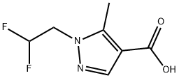 1-(2,2-difluoroethyl)-5-methyl-1H-pyrazole-4-carboxylic acid 化学構造式