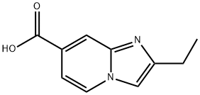 Imidazo[1,2-a]pyridine-7-carboxylic acid, 2-ethyl- 化学構造式