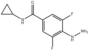 N-cyclopropyl-3,5-difluoro-4-hydrazinylbenzamide Struktur