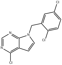 JR-13957, 7-(2,5-Dichlorobenzyl)-4-chloro-7H-pyrrolo[2,3-d]pyrimidine, 97% Struktur