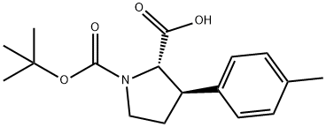 1,2-Pyrrolidinedicarboxylic acid, 3-(4-methylphenyl)-, 1-(1,1-dimethylethyl) ester, (2S,3R)- Structure