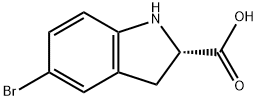 1H-Indole-2-carboxylic acid, 5-bromo-2,3-dihydro-, (2S)- Struktur