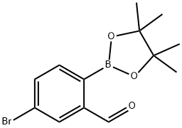 5-溴-2-(4,4,5,5-四甲基-1,3,2-二氧硼杂环戊烷-2-基)苯甲醛, 1352819-26-1, 结构式