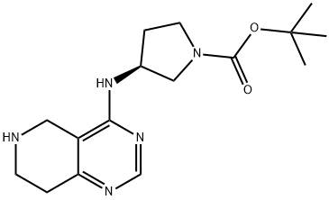 1-Pyrrolidinecarboxylic acid, 3-[(5,6,7,8-tetrahydropyrido[4,3-d]pyrimidin-4-yl)amino]-, 1,1-dimethylethyl ester, (3S)- Structure