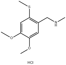 {[4,5-dimethoxy-2-(methylsulfanyl)phenyl]methyl}(methyl)amine hydrochloride Structure