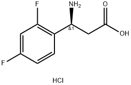 (3S)-3-amino-3-(2,4-difluorophenyl)propanoic acid hydrochloride, 1354970-73-2, 结构式