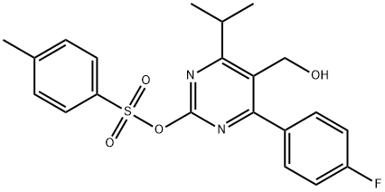 5-Pyrimidinemethanol, 4-(4-fluorophenyl)-6-(1-methylethyl)-2-[[(4-methylphenyl)sulfonyl]oxy]- Struktur
