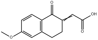 2-(6-Methoxy-1-oxo-3,4-dihydronaphthalen-2(1H)-ylidene)acetic acid Struktur