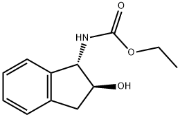 Carbamic acid, (2,3-dihydro-2-hydroxy-1H-inden-1-yl)-, ethyl ester, (1S-trans)- (9CI),135879-87-7,结构式