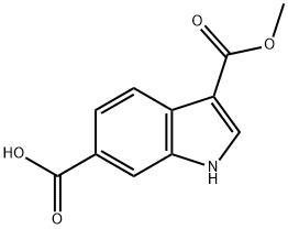 3-(甲氧羰基)-1H-吲哚-6-羧酸, 1360945-57-8, 结构式