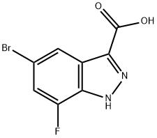 5-Bromo-7-fluoro-1H-indazole-3-carboxylic acid 结构式