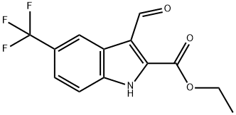 1H-Indole-2-carboxylic acid, 3-formyl-5-(trifluoromethyl)-, ethyl ester Structure
