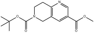 1,6-Naphthyridine-3,6(5H)-dicarboxylic acid, 7,8-dihydro-, 6-(1,1-dimethylethyl) 3-methyl ester Struktur