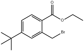 Benzoic acid, 2-(bromomethyl)-4-(1,1-dimethylethyl)-, ethyl ester Struktur