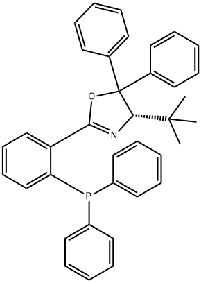 Oxazole, 4-(1,1-dimethylethyl)-2-[2-(diphenylphosphino)phenyl]-4,5-dihydro-5,5-diphenyl-, (4S)- Struktur