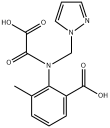 Benzoic acid, 2-[(carboxycarbonyl)(1H-pyrazol-1-ylmethyl)amino]-3-methyl- Structure