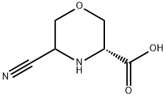 3-Morpholinecarboxylic acid, 5-cyano-,(3R)-,1367628-04-3,结构式
