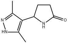 5-(3,5-Dimethyl-1H-pyrazol-4-yl)pyrrolidin-2-one 化学構造式