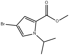 1H-Pyrrole-2-carboxylic acid, 4-bromo-1-(1-methylethyl)-, methyl ester 化学構造式