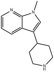 1H-Pyrrolo[2,3-b]pyridine, 1-methyl-3-(4-piperidinyl)- 结构式