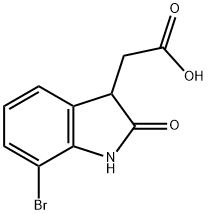 1H-Indole-3-acetic acid, 7-bromo-2,3-dihydro-2-oxo- Struktur