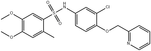 N-[3-Chloro-4-(2-pyridylmethoxy)phenyl]-4,5-dimethoxy-2-methylbenzenesulfonamide Struktur