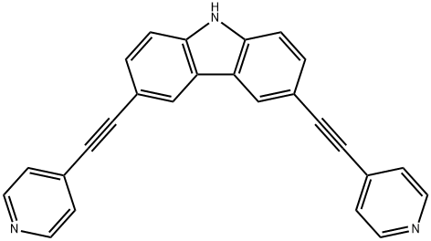 3,6-di(4-pyridylethynyl)carbazole 化学構造式