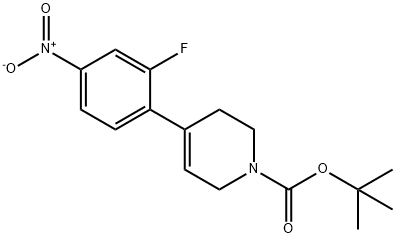 1(2H)-Pyridinecarboxylic acid, 4-(2-fluoro-4-nitrophenyl)-3,6-dihydro-, 1,1-dimethylethyl ester Structure