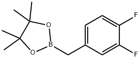 2-(3,4-Difluorobenzyl)-4,4,5,5-
tetramethyl-1,3,2-dioxaborolane 化学構造式