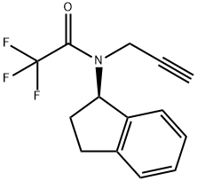 Acetamide, N-[(1R)-2,3-dihydro-1H-inden-1-yl]-2,2,2-trifluoro-N-2-propyn-1-yl- 化学構造式