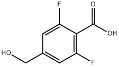 Benzoic acid, 2,6-difluoro-4-(hydroxymethyl)- Struktur