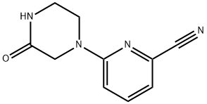 2-Pyridinecarbonitrile, 6-(3-oxo-1-piperazinyl)- Structure