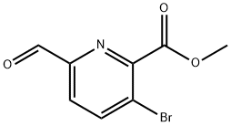 2-Pyridinecarboxylic acid, 3-bromo-6-formyl-, methyl ester Structure
