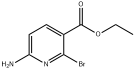 3-Pyridinecarboxylic acid, 6-amino-2-bromo-, ethyl ester Struktur