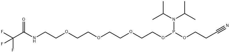 Phosphoramidous acid, N,N-bis(1-methylethyl)-, 2-cyanoethyl 14,14,14-trifluoro-13-oxo-3,6,9-trioxa-12-azatetradec-1-yl ester 结构式