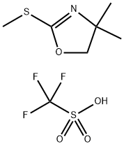 Methanesulfonic acid, 1,1,1-trifluoro-, compd. with 4,5-dihydro-4,4-dimethyl-2-(methylthio)oxazole (1:1) Struktur