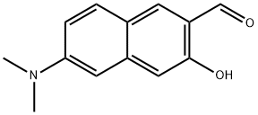 2-Naphthalenecarboxaldehyde, 6-(dimethylamino)-3-hydroxy- Structure