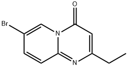 7-Bromo-2-ethyl-4H-pyrido[1,2-a]pyrimidin-4-one 化学構造式