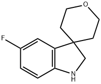 Spiro[3H-indole-3,4'-[4H]pyran], 5-fluoro-1,2,2',3',5',6'-hexahydro- Structure